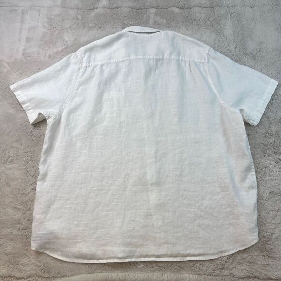 Tommy Bahama Button Up Shirt White Linen Casual Mens 3XL Short Sleeve Hawaiian - Picture 8 of 9